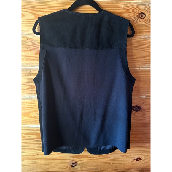 Vintage Peter Nygard Black Suede Leather Floral Vest Women's XL Western‎ Boho - Picture 5 of 7